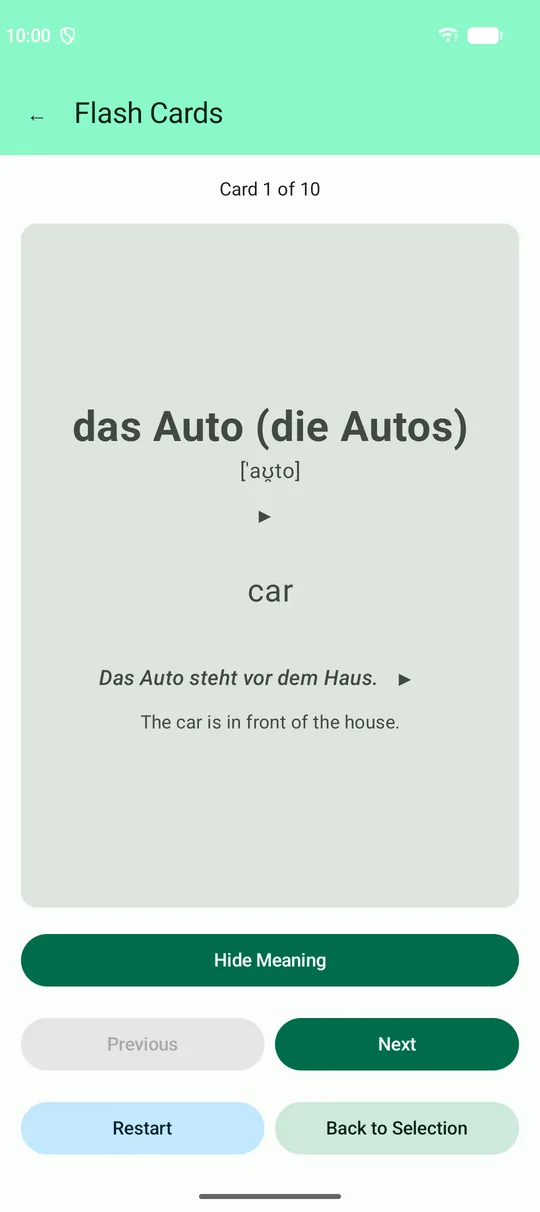 A vocabulary card