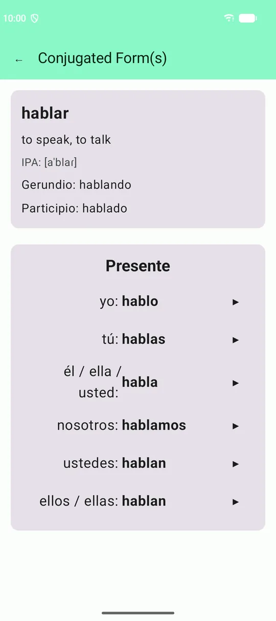The same verb (Latin America)
